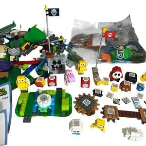 Lego Super Mario Lot Incomplete Sets - 2 Pounds - Characters Tiles Flags Blocks